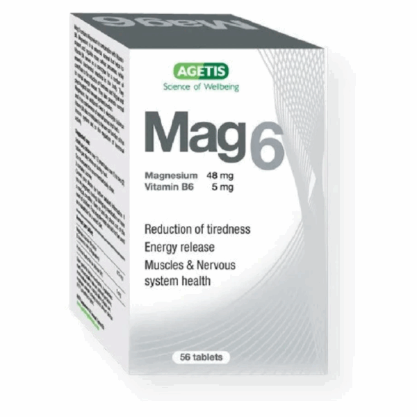 AGETIS MAG 6 48MG/VIT B6 5MG 56 TAB