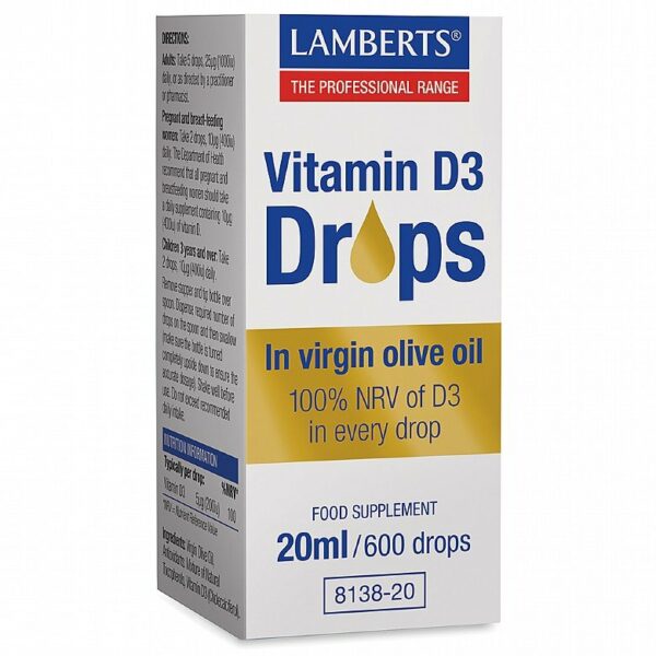 LAMBERTS VITAMIN D3 DROPS 20ML