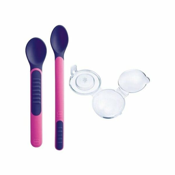 MAM FEEDING SPOONS & COVER PINK
