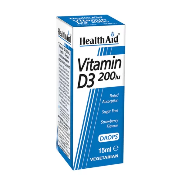 HEALTH AID VITAMIN D3 200IU DROPS 15ML