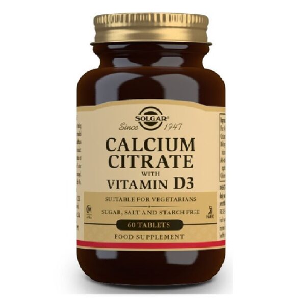 SOLGAR Calcium Citrate With Vitamin D Tabs 60