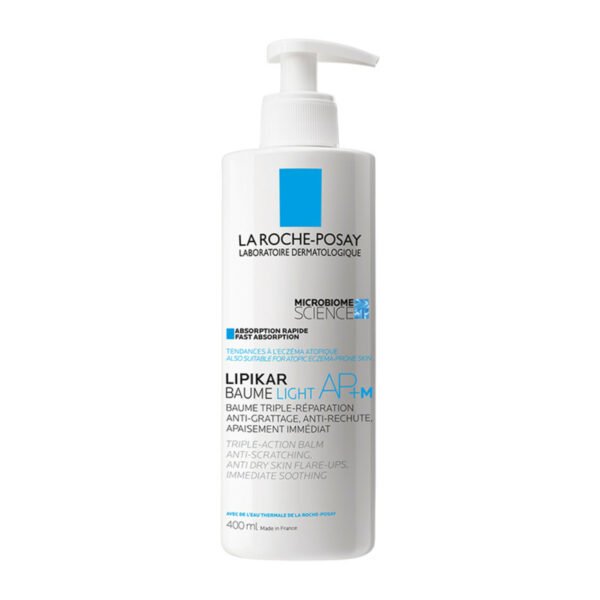 La Roche-Posay LIPIKAR Baume AP+M Light Restoring triple-action balm for dry to very dry skin prone to itchiness.